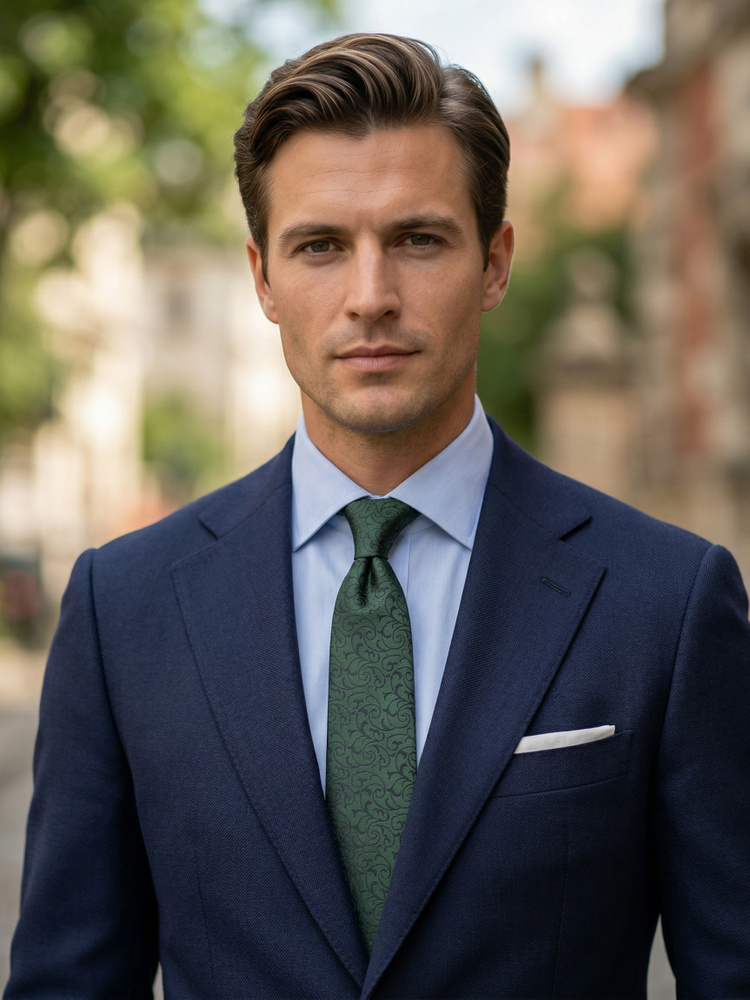 Mörkgrön smal slips Lusso