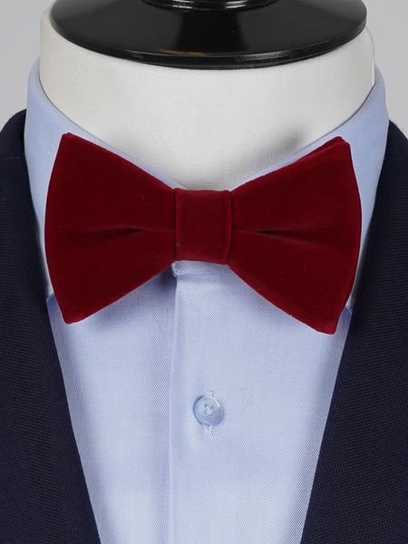 Burgundy velvet bow tie