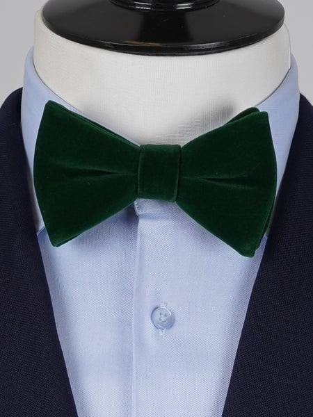 Dark green velvet bow tie