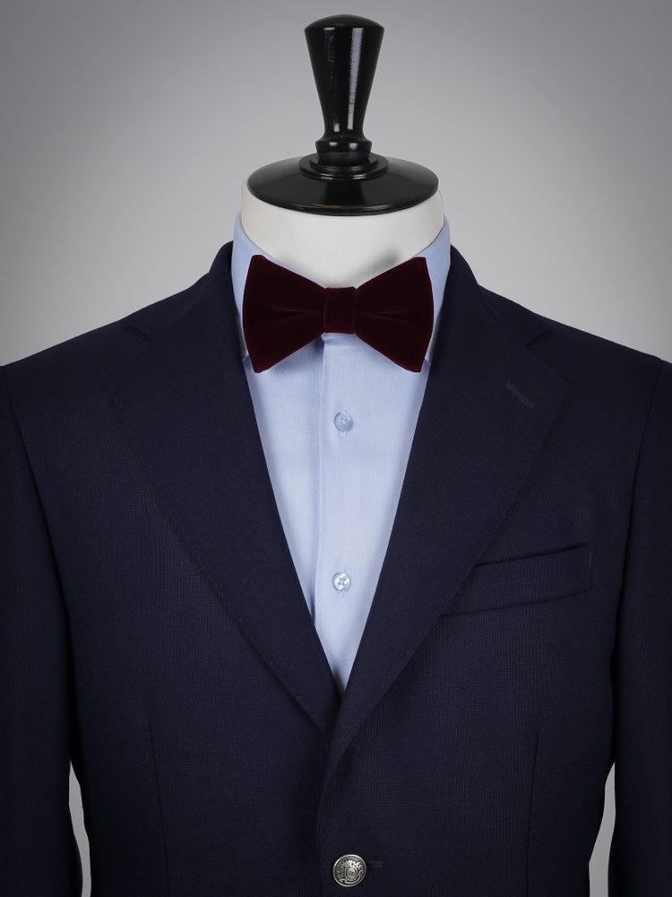 Deep burgundy velvet bow tie