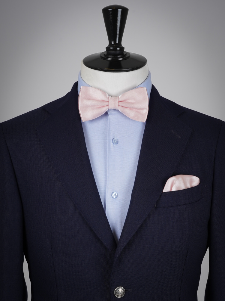 Extra hellrosa Fliege & Einstecktuch