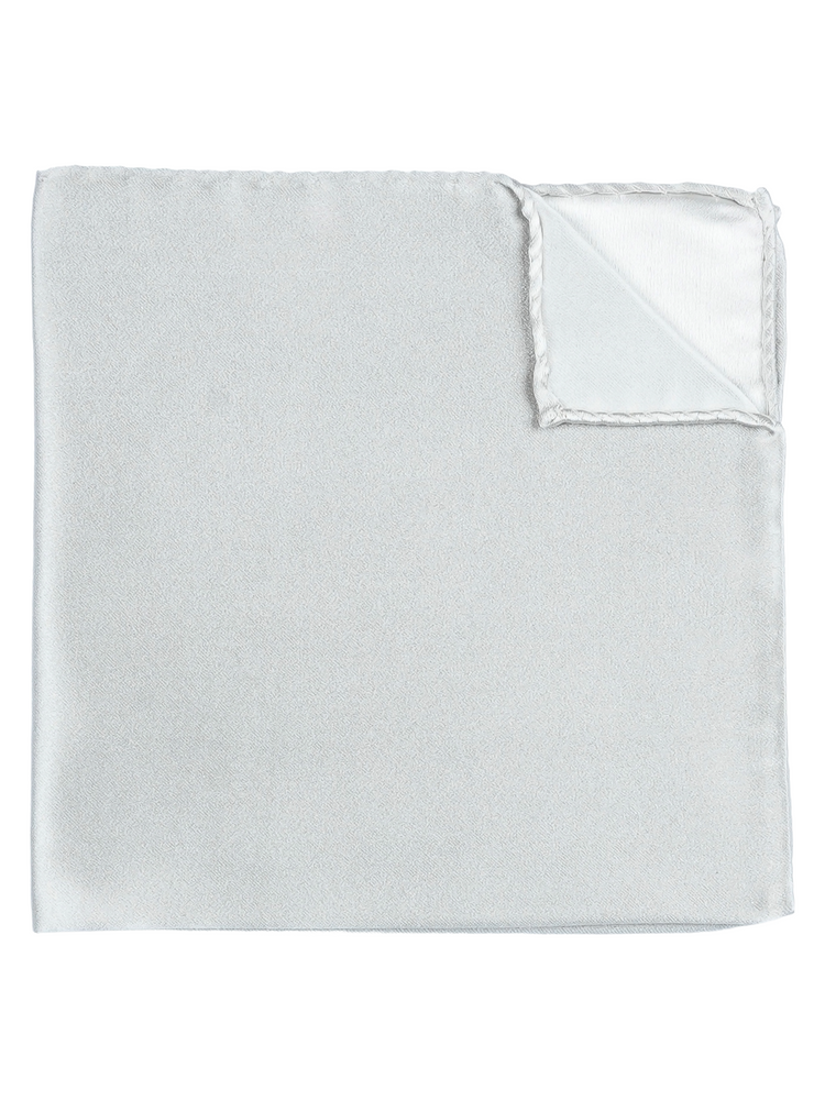 Nœud papillon argent clair avec pochette de costume