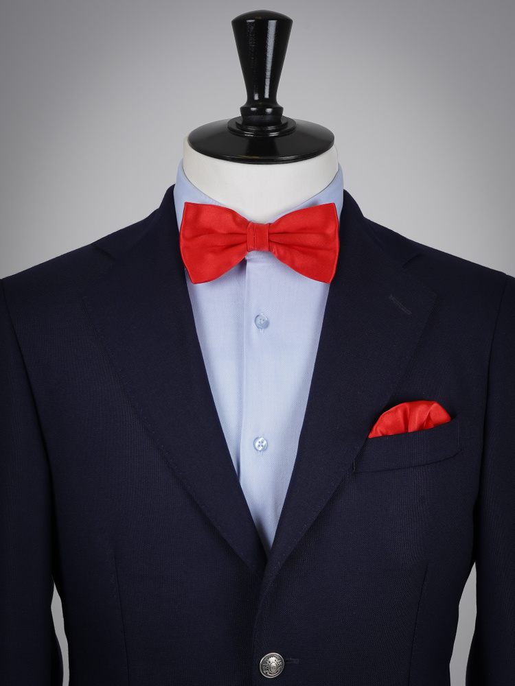 Tumman korallinpunainen rusetti & taskuliina