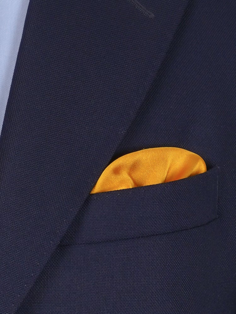 Hořčicově zlatý motýlek & kapesníček do saka