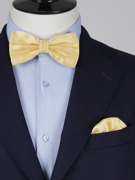 Hellgelbe Fliege & Einstecktuch