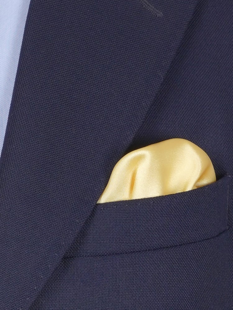 Pajarita amarillo claro & pañuelo de bolsillo