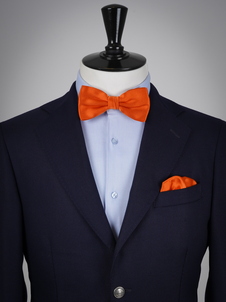 Rostorange Fliege & Einstecktuch