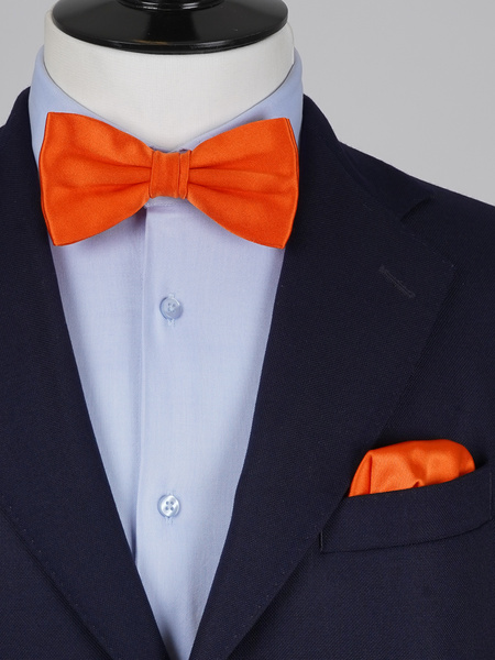 Papillon arancione & pochette da taschino