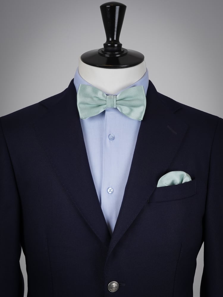 Mintgrüne Fliege & Einstecktuch