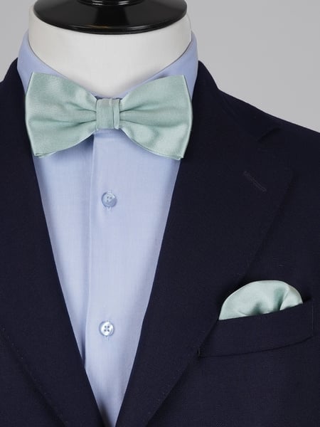 Mintgrüne Fliege & Einstecktuch