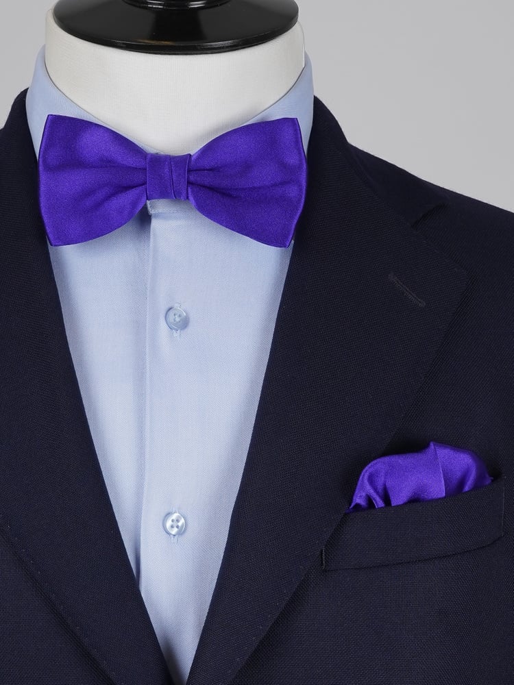 Indigoblaue Fliege & Einstecktuch