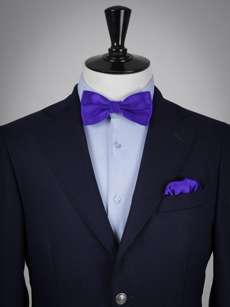 Indigoblaue Fliege & Einstecktuch