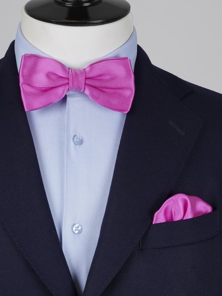 Fuchsiafarbene Fliege & Einstecktuch