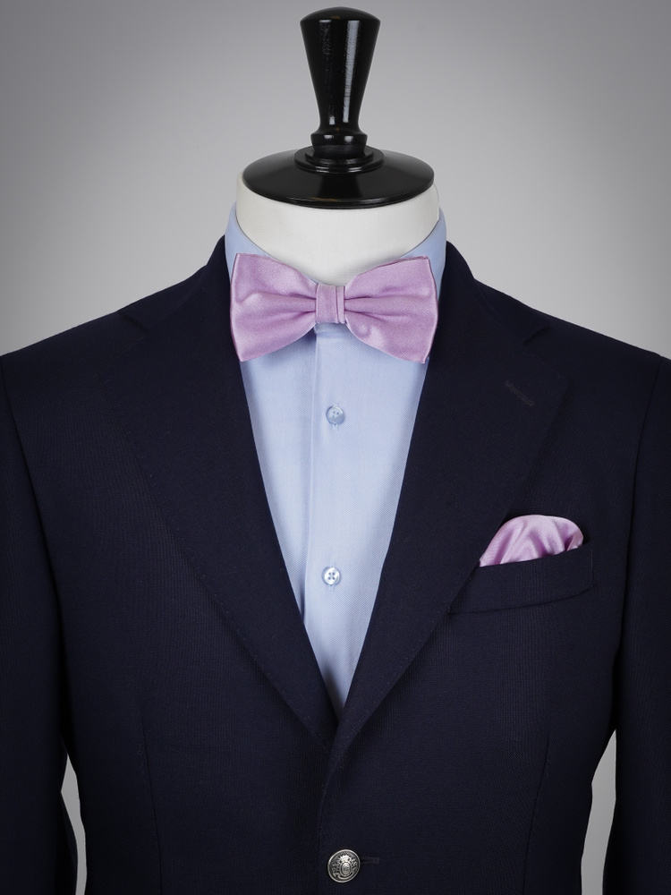 Extra helllila Fliege & Einstecktuch