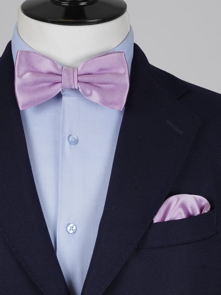 Extra helllila Fliege & Einstecktuch