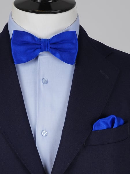 Blue bow tie & hanky
