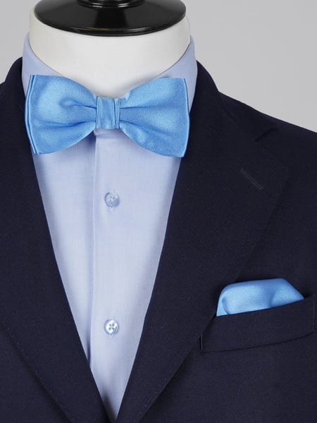 Light blue bow tie & hanky