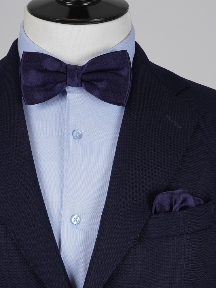 Midnight navy bow tie & hanky