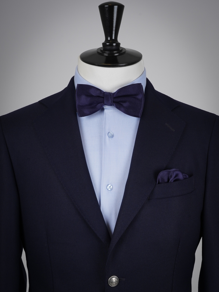 Midnight navy bow tie & hanky