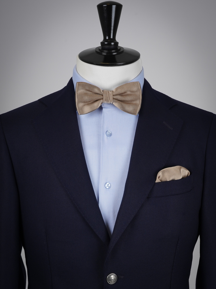 Meleg bézs csokornyakkendő & díszzsebkendő