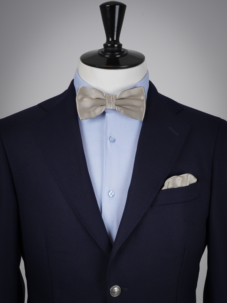 Greige beige bow tie & hanky