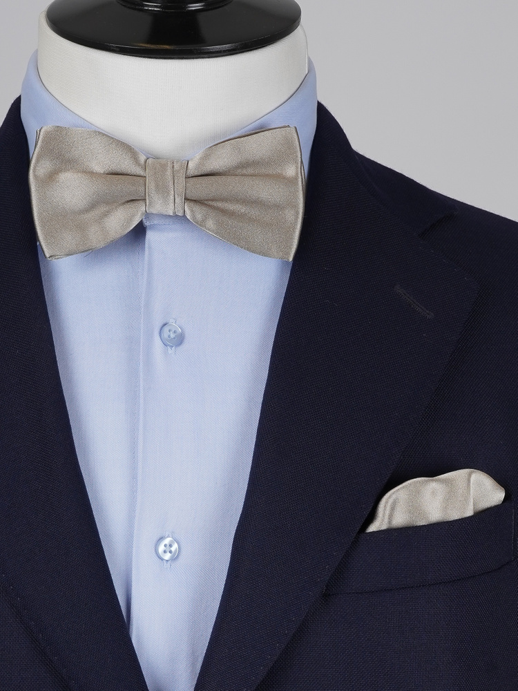 Greige beige bow tie & hanky