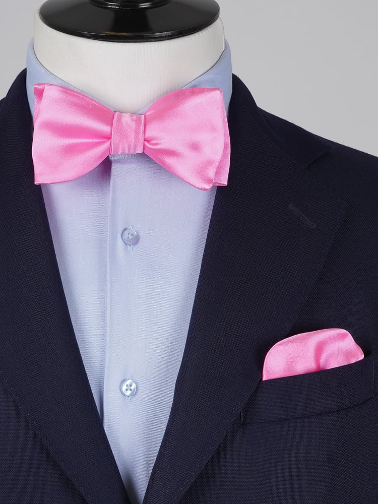 Selbstbinder Rosa Fliege & Einstecktuch