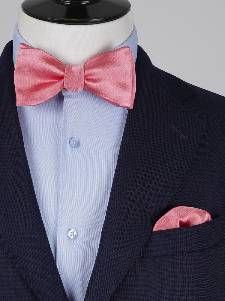 Selbstbinder Lachsrosa Fliege & Einstecktuch