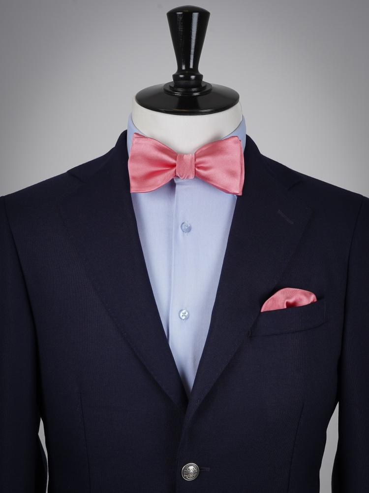 Selbstbinder Lachsrosa Fliege & Einstecktuch