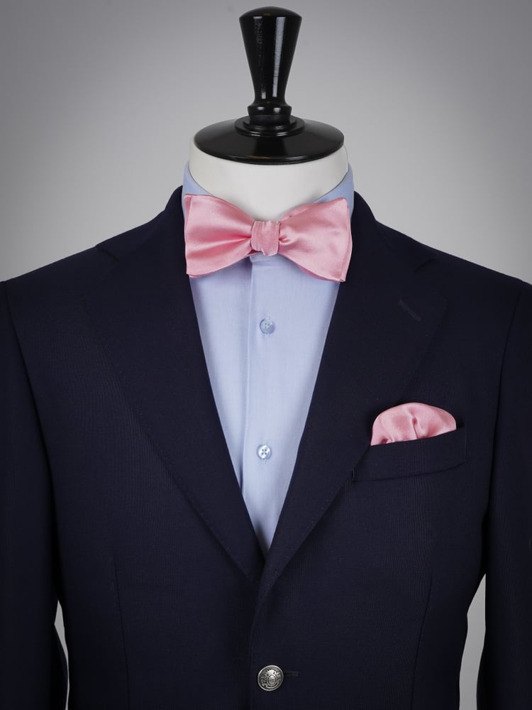 Selbstbinder Hellrosa Fliege & Einstecktuch