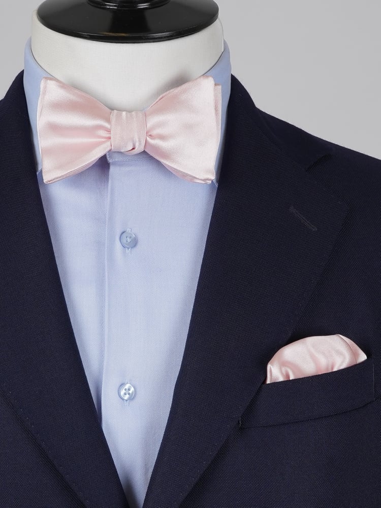 Selbstbinder Extra hellrosa Fliege & Einstecktuch