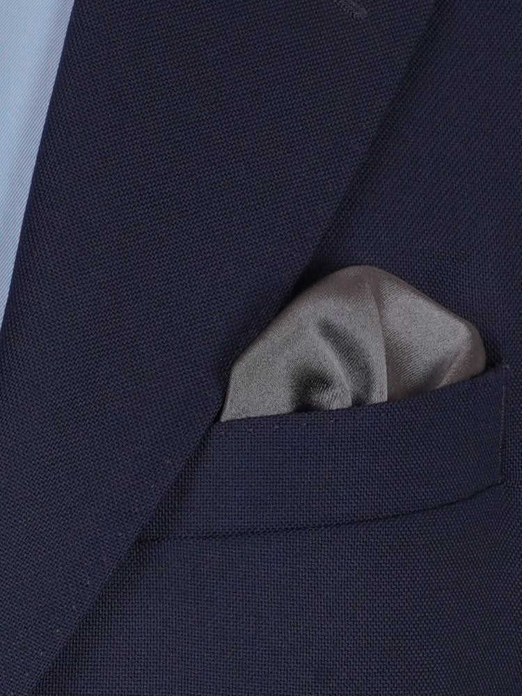 Selbstbinder Dunkelgraue Fliege & Einstecktuch