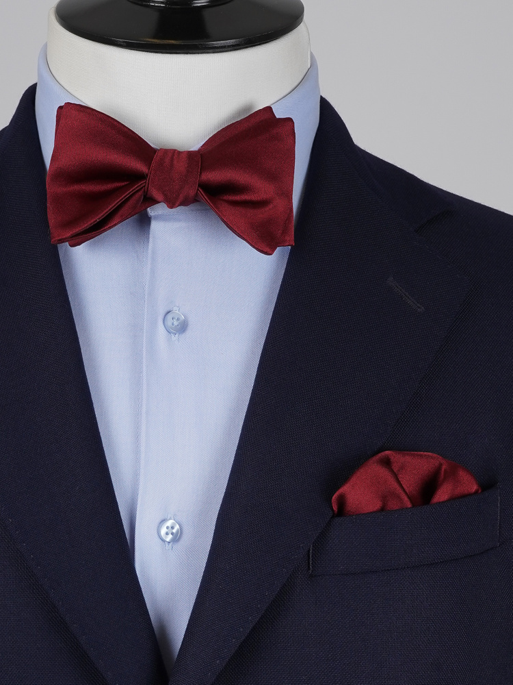Selbstbinder Weinrote Fliege & Einstecktuch