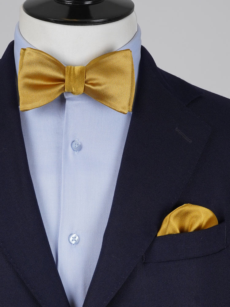 Selbstbinder Goldene Fliege & Einstecktuch