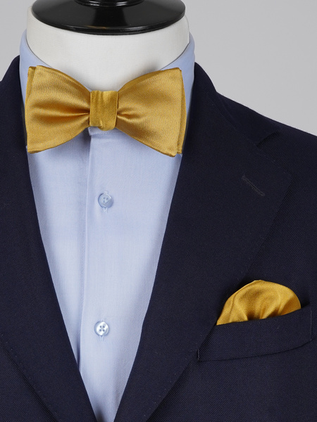 Selbstbinder Goldene Fliege & Einstecktuch