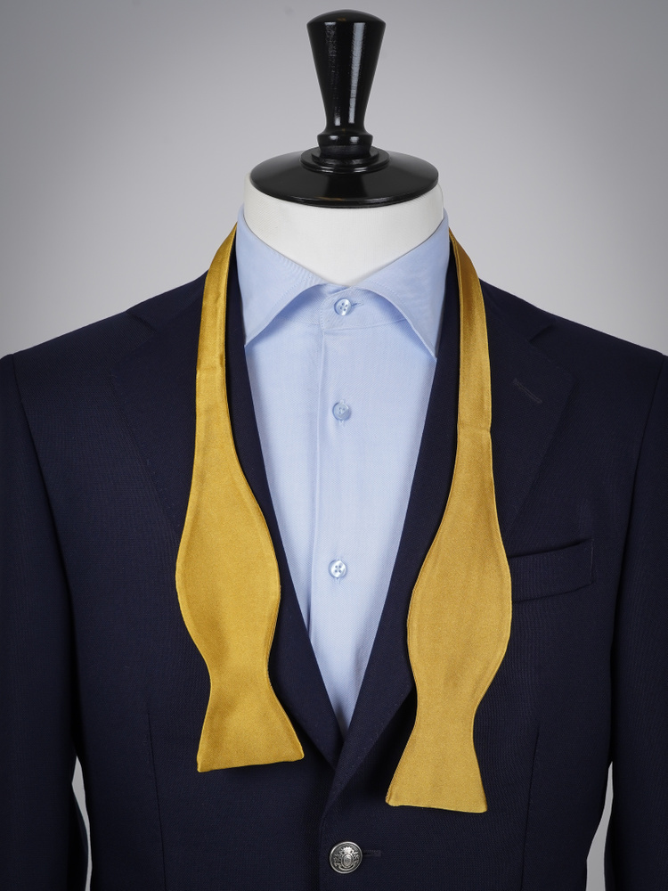 Selbstbinder Goldene Fliege & Einstecktuch