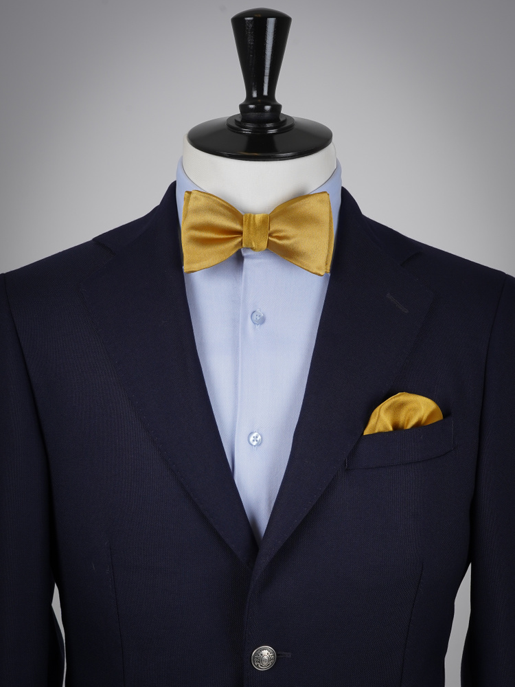 Selbstbinder Goldene Fliege & Einstecktuch