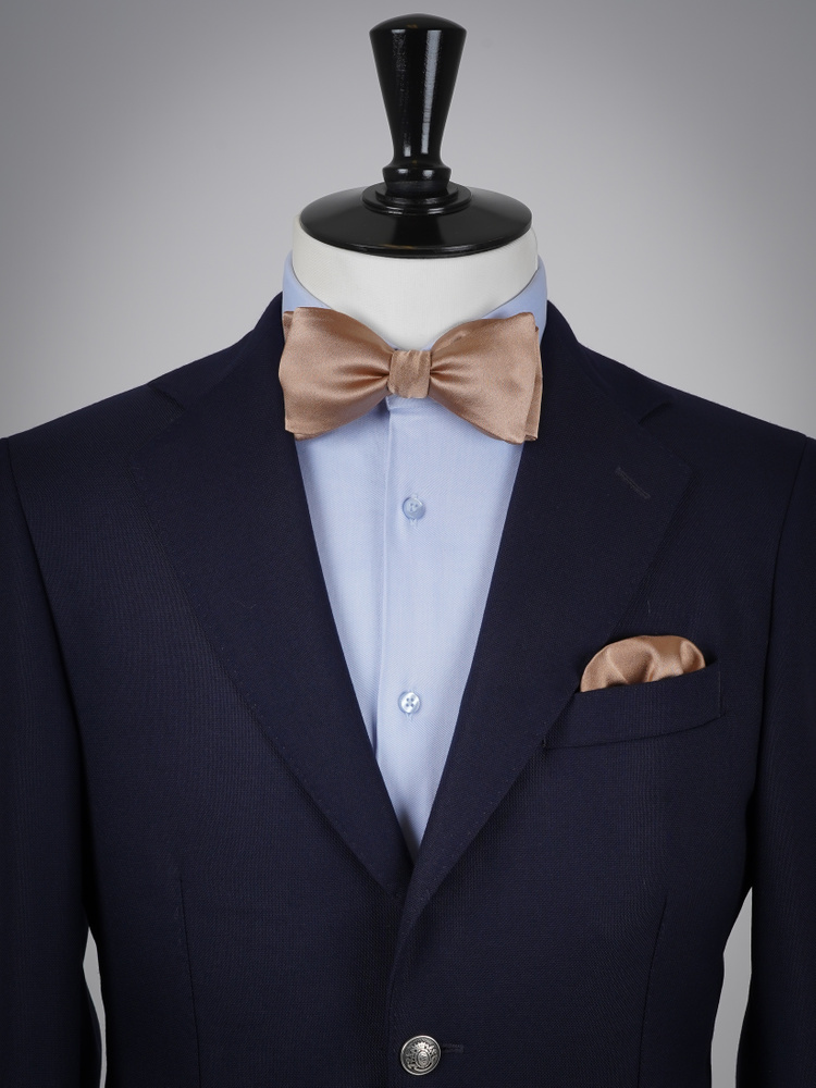 Selbstbinder Khakibraune Fliege & Einstecktuch