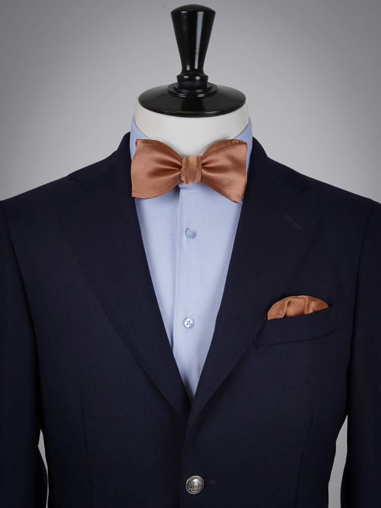 Selbstbinder Hellbraune Fliege & Einstecktuch