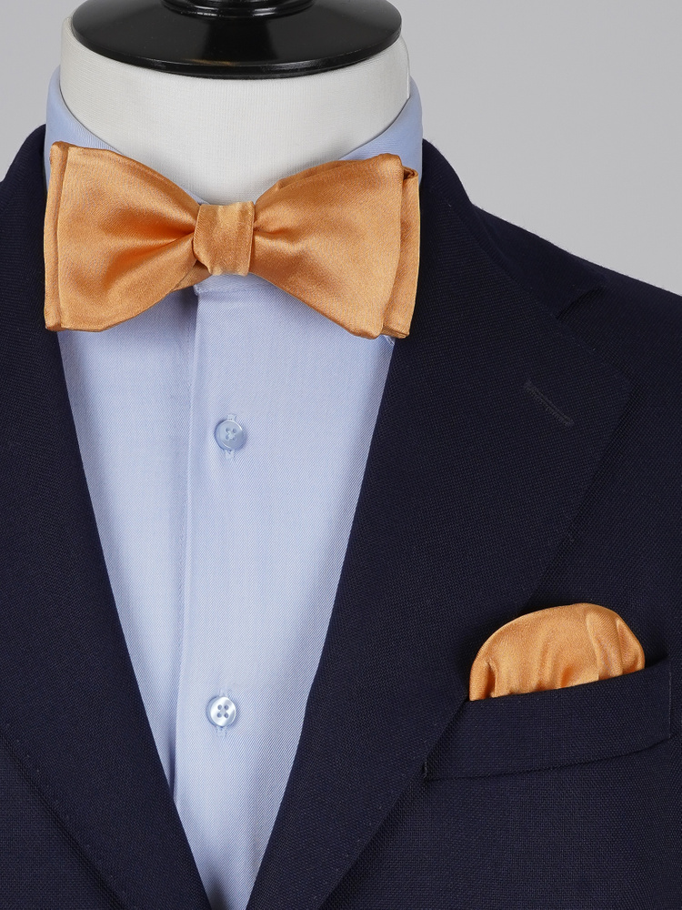 Selbstbinder Cremegelbe Fliege & Einstecktuch