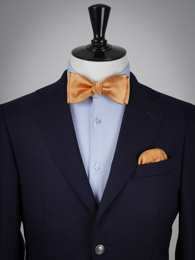 Selbstbinder Cremegelbe Fliege & Einstecktuch