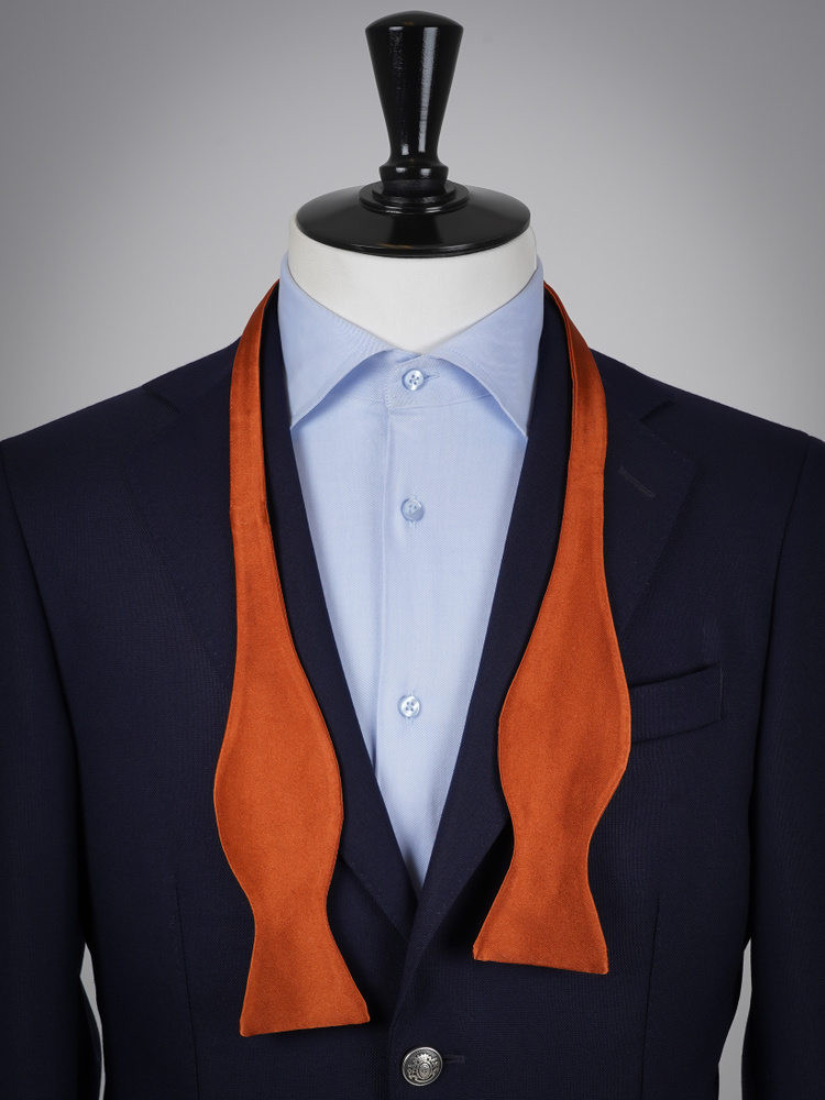 Selbstbinder Kupferorange Fliege & Einstecktuch