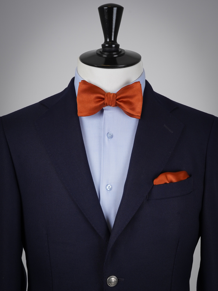 Selbstbinder Kupferorange Fliege & Einstecktuch