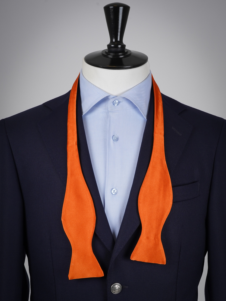 Selbstbinder Rostorange Fliege & Einstecktuch