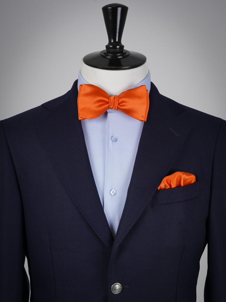 Selbstbinder Rostorange Fliege & Einstecktuch