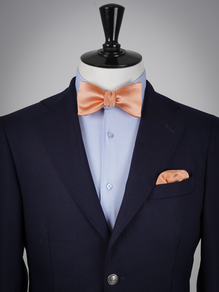 Selbstbinder Apricotfarbene Fliege & Einstecktuch