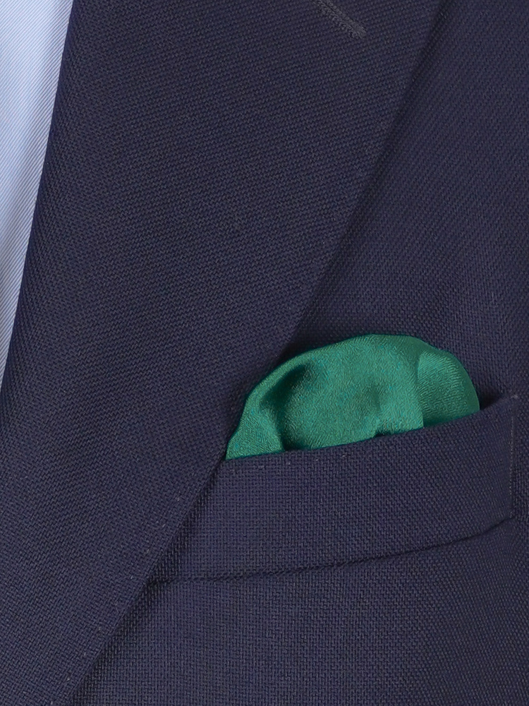 Selbstbinder Dunkelsmaragdgrüne Fliege & Einstecktuch