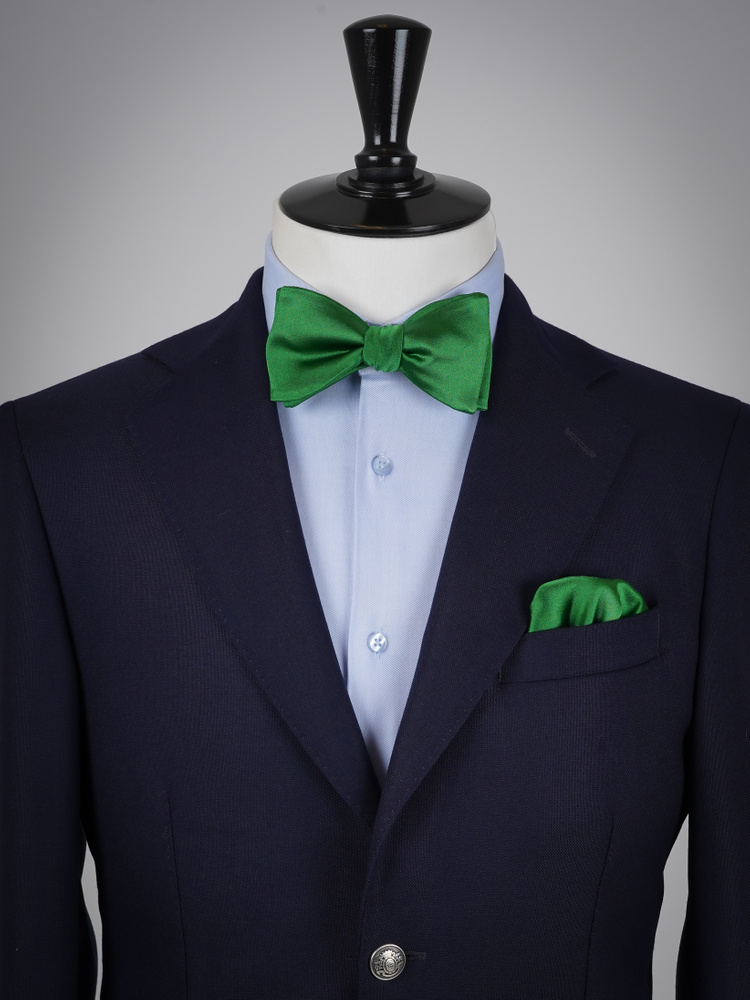 Selbstbinder Grüne Fliege & Einstecktuch