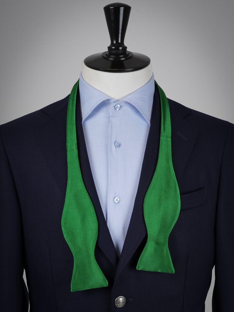 Selbstbinder Grüne Fliege & Einstecktuch