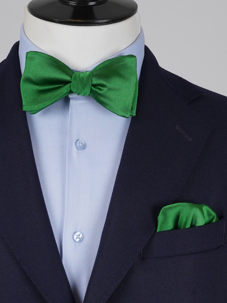 Selbstbinder Grüne Fliege & Einstecktuch